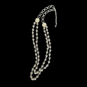 NWOT Chico’s Silvertone Wired Disco Ball Double Strand Necklace